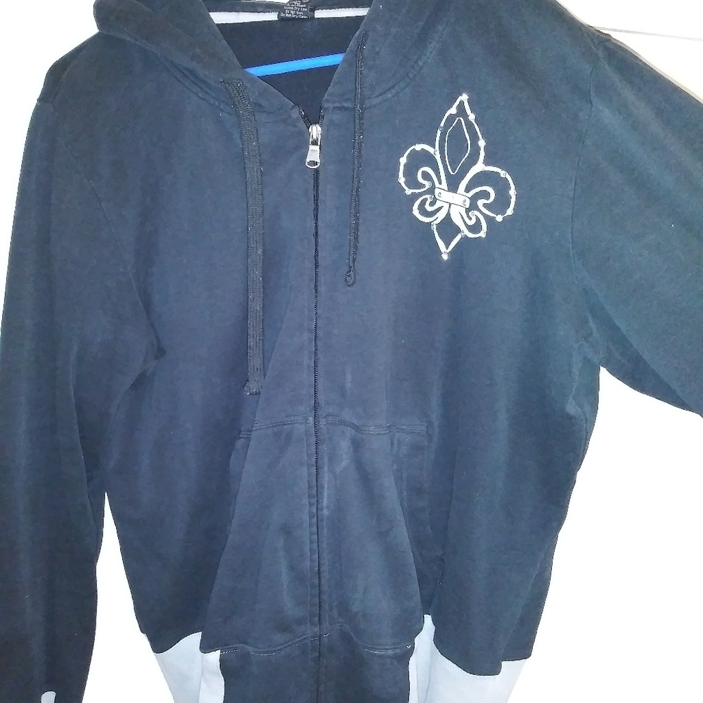 Black and grey jacket with hoodie